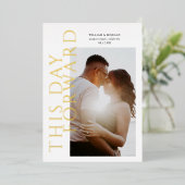 ゴールドフォイルこの日のフォワード結婚式の日付を保存 箔招待状 (立ち正面)