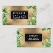 ゴールドフォイルとパーム葉の 名刺 (正面/裏面)