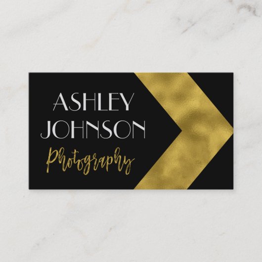 ゴールドフォイルとブラックフォトグラファーの名刺 名刺 (正面)