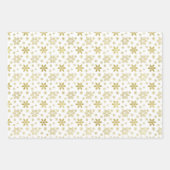 ゴールドフォイルとホワイトクリスマスのセットモダン。 ラッピングペーパーシート (正面2)