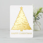 ゴールドフォイルのクリスマスカード 箔シーズンカード (立ち正面)