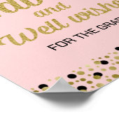 ゴールドフォイルのスクリプトアドバイスとウェルウィッシュグラッドサイン ポスター (角)