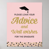 ゴールドフォイルのスクリプトアドバイスとウェルウィッシュグラッドサイン ポスター (正面)