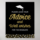 ゴールドフォイルのスクリプトアドバイスとウェルウィッシュグラッドサイン ポスター (正面)