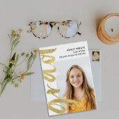 ゴールドフォイルのスクリプトグラッドオーバーレイ写真の発表 案内状