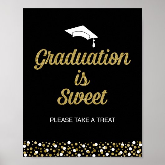 ゴールドフォイルのスクリプト卒業は甘いグラード徴候 ポスター (正面)