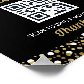 ゴールドフォイルのスクリプト紙吹雪先端の大学院の看板 ポスター (角)