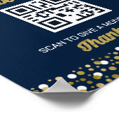 ゴールドフォイルのスクリプト紙吹雪先端の大学院の看板 ポスター (角)