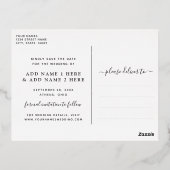 ゴールドフォイルのスクリプトVellumルック写真デートを保存 箔招待状ポストカード (裏面)