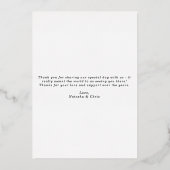 ゴールドフォイルのタイポグラフィ結婚ック写真のサンキューカード 箔招待状 (裏面)