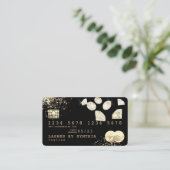 ゴールドフォイルのダイヤモンドクレジットカードにロゴを追加 名刺 (スタンド正面)