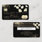 ゴールドフォイルのダイヤモンドクレジットカードにロゴを追加 名刺 (正面/裏面)