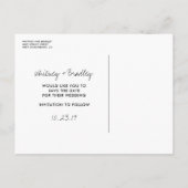 ゴールドフォイルのハート指紋日付の保存 案内ポストカード (裏面)