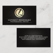 ゴールドフォイルのペンロゴ 名刺 (正面/裏面)