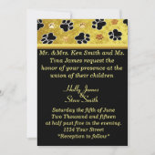 ゴールドフォイルのポープの結婚配置 招待状 (正面)