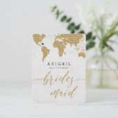 ゴールドフォイルの世界地図は花嫁になる 招待状 (スタンド正面)