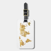 ゴールドフォイルの地図 ラゲッジタグ (正面縦)