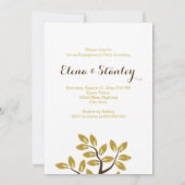 ゴールドフォイルの木 現代のエンゲージメントパーティー ウェディング 招待状 (裏面)