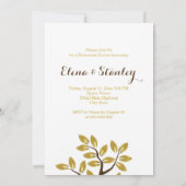 ゴールドフォイルの木 現代のリハーサルディナー ウェディング 招待状 (裏面)