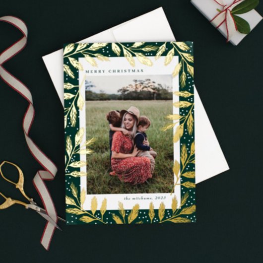 ゴールドフォイルの枝 3枚の写真 クリスマス 箔シーズンカード