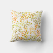ゴールドフォイルの秋のオレンジ色と茶色と緑の葉 クッション (裏面)