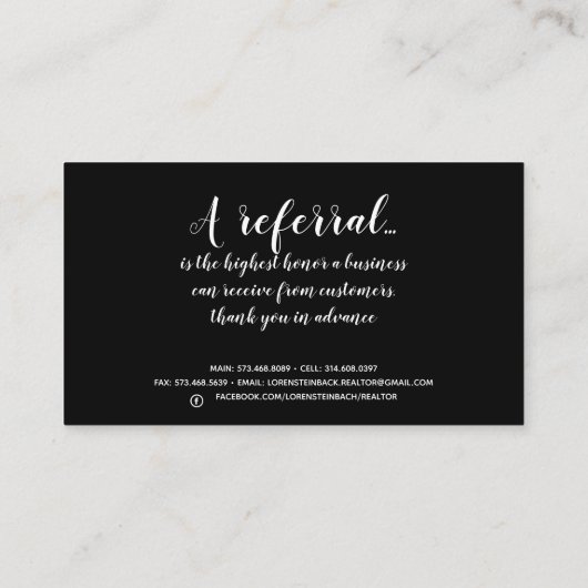 ゴールドフォイルの紹介 名刺 (裏面)