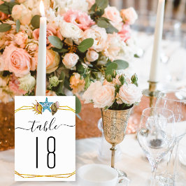 ゴールドフォイルの結婚ポリゴンの表番号 テーブルナンバー