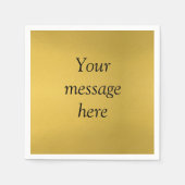ゴールドフォイルを追加あなたのカスタムメッセージ文字ヘレグリッター スタンダードカクテルナプキン (正面)