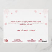 ゴールドフォイルアクセント雪の結晶フォトホリデーカード 箔シーズンポストカード (裏面)