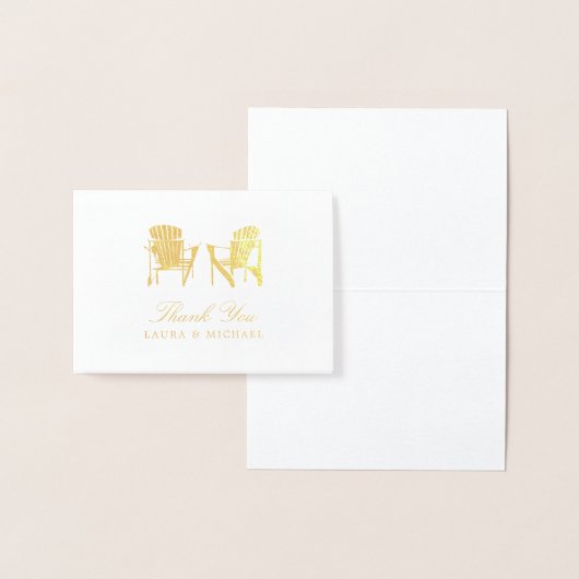 ゴールドフォイルアディロンドラックビーチチェア | ウェディング 箔カード (ディスプレー)