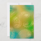 ゴールドフォイルアラビアンボリウッド婚約パーティ 招待状 (裏面)