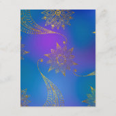 ゴールドフォイルアラビアンボリウッド結婚ズゲスト詳細 エンクロージャーカード (裏面)