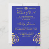 ゴールドフォイルアン王室のドブルー卒業招待状 招待状 (正面)