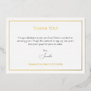 ゴールドフォイルアートセールサンキューカードテンプレート 箔シーズンカード