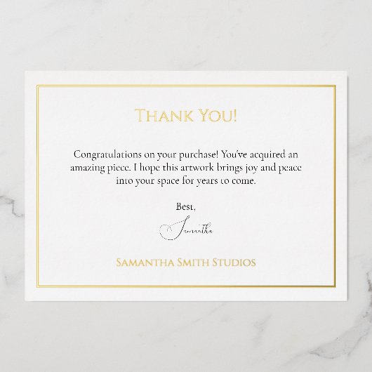 ゴールドフォイルアートセールサンキューカードテンプレート 箔シーズンカード (正面)