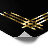 ゴールドフォイルアールデコウェディングレセプションサイン24x30 ポスター (角)