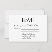 ゴールドフォイルアールデコウェディングRSVPカードブラック 出欠カード (正面)