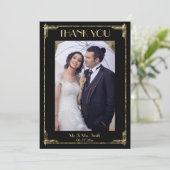 ゴールドフォイルアールデコサンキューウェディングカード サンキューカード (スタンド正面)