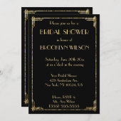 ゴールドフォイルアールデコブライダルシャワー招待状 招待状 (正面/裏面)