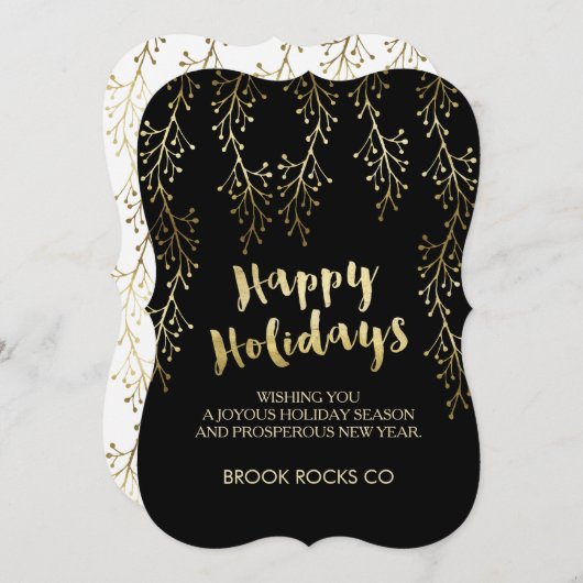 ゴールドフォイルイメージハッピーホリデーズカンパニーカード シーズンカード (正面/裏面)