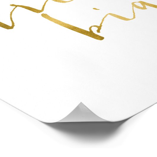 ゴールドフォイルウォールデコール、ドリームビッグ10代の、ウォールアート ポスター (角)