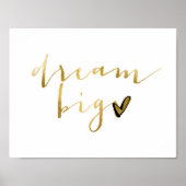 ゴールドフォイルウォールデコール、ドリームビッグ10代の、ウォールアート ポスター (正面)