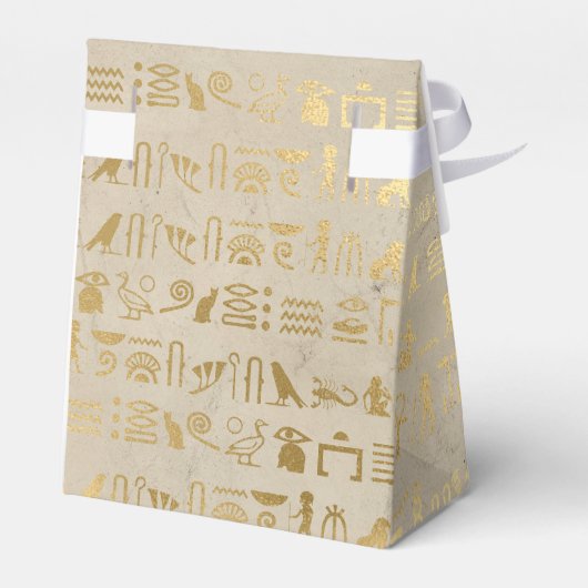 ゴールドフォイルエジプトをテーマにしたパーティー フェイバーボックス (裏面サイド)