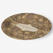 ゴールドフォイルエジプトをテーマにしたパーティー ペーパープレート (アングル)