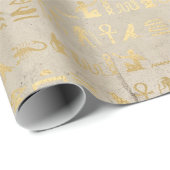 ゴールドフォイルエジプトをテーマにしたパーティー ラッピングペーパー (ロールコーナー)