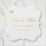 ゴールドフォイルエレガントな結婚式ありがとう フェイバータグ<br><div class="desc">エレガントGold Foil Script結婚's Thank Youメッセージカード</div>