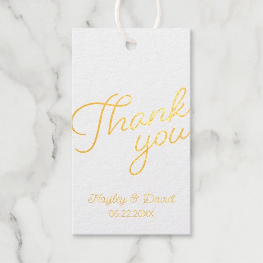 ゴールドフォイルエレガントサンキューメッセージカード ギフトタグ (正面)