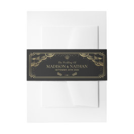 ゴールドフォイルエレガントタロットカー結婚ド 招待状ベリーバンド