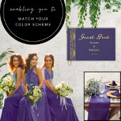 ゴールドフォイルエレガントラグジュア結婚リーズゲストブック ゲストブック