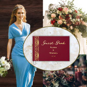 ゴールドフォイルエレガントラグジュア結婚リーズゲストブック ゲストブック